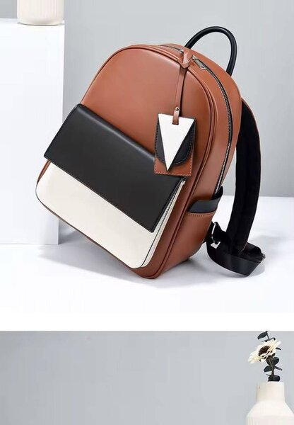 Sac à dos en cuir marron