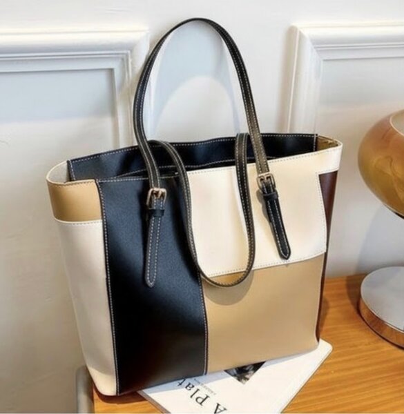 Sac cabas femme cuir noir marron