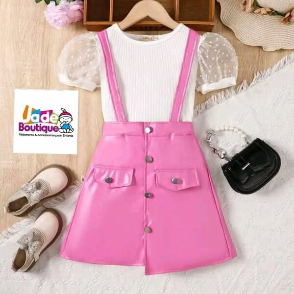Combinaison rose pour fillette - Jade Boutique
