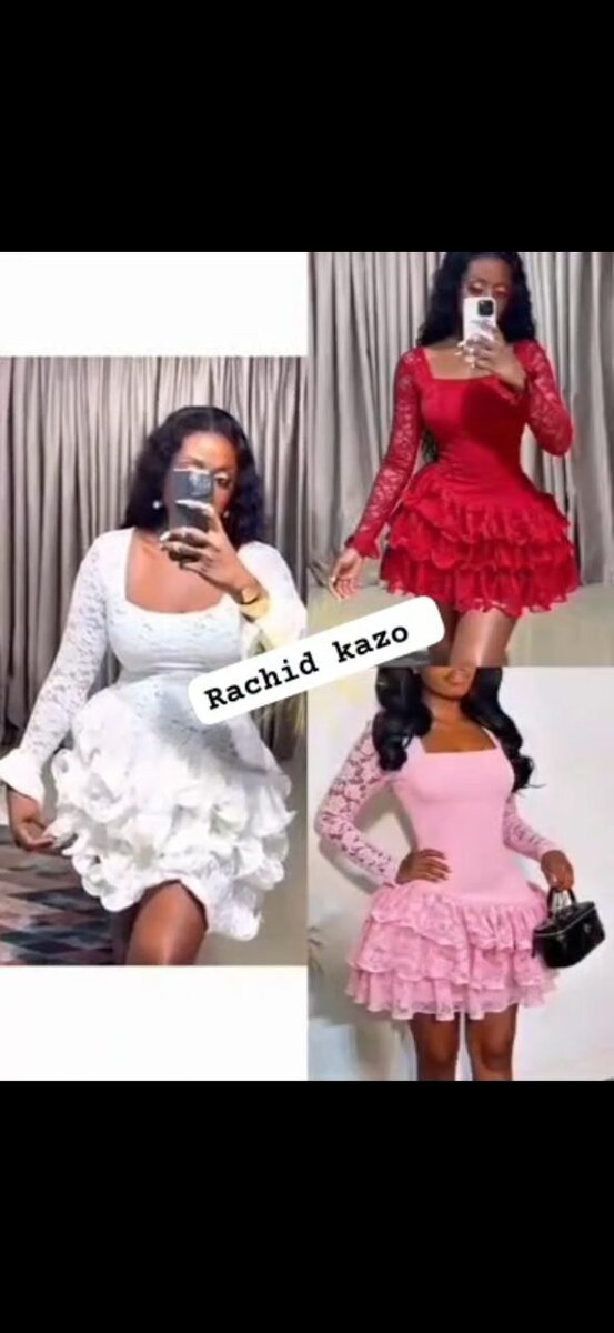 Robe courte à volants pour femme