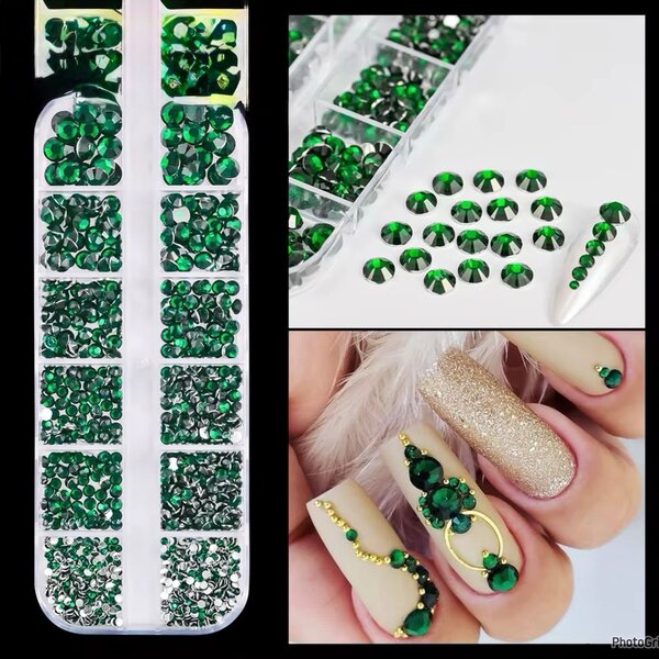 Strass verts pour ongles