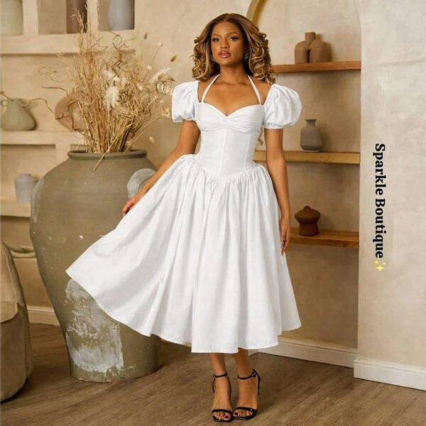 Robe Élégante Blanche Femme