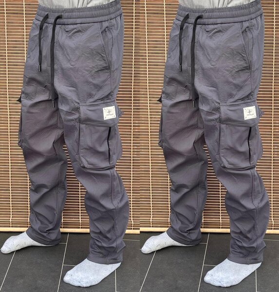 Pantalon cargo gris homme