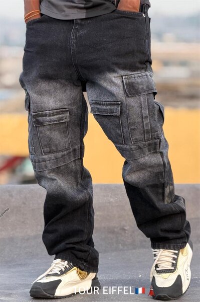 Jeans Cargo Homme Noir Stylé