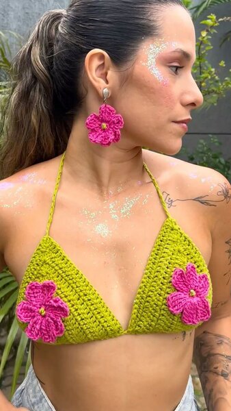 Soutien crochet fleurs