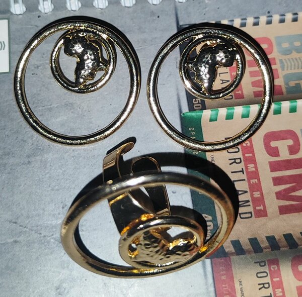 Boucles et bague dorées tendance