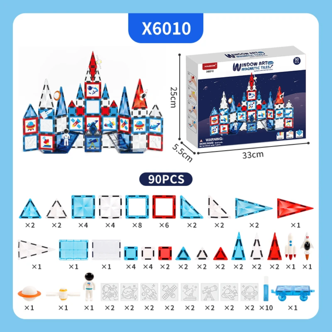 Jeu de construction magnétique 90 pièces