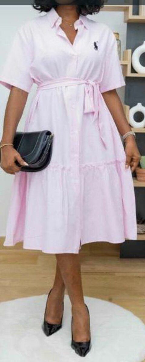 Robe chemise à ceinture élégante