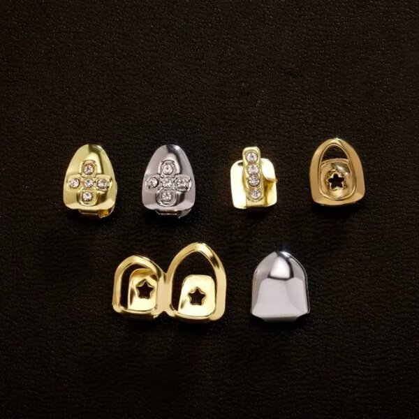 Grills dentaires en or et diamant