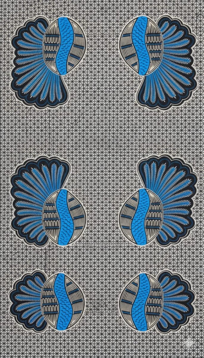 Pagne Wax Africain Bleu Noir