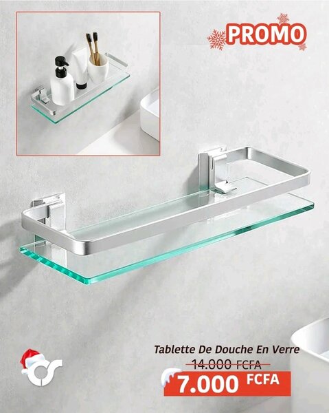 Tablette de douche en verre