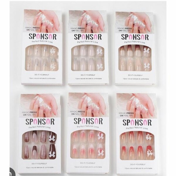 Faux ongles pressés réutilisables