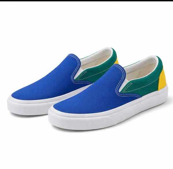 Chaussures Slip-On Homme Bleu et Multicolore