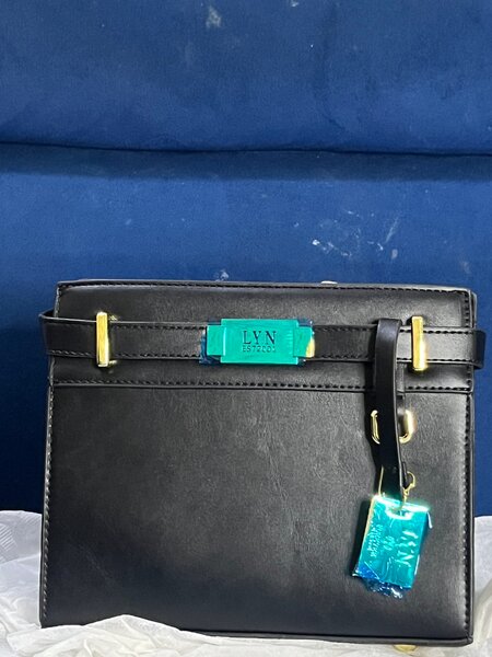 Sleek Black Leather Handbag