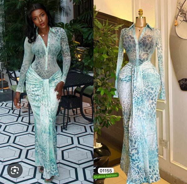 Robe longue léopard élégante