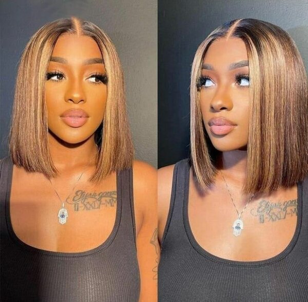 Perruque courte blonde pour femmes