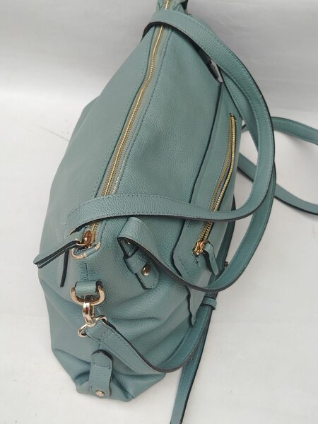 Sac à main en cuir vert turqoi