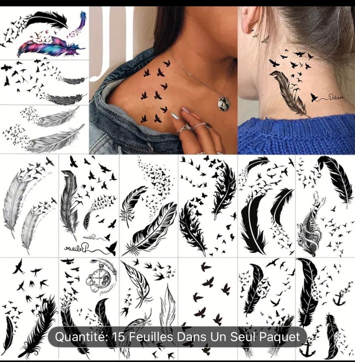 Tatouages Temporaires Fleuris