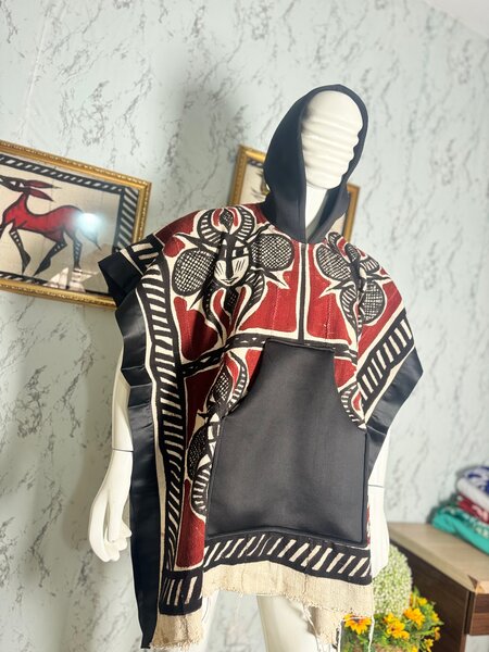 Poncho ethnique coloré unisexe