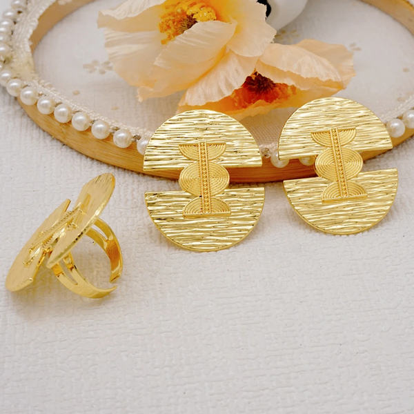 Boucles d'oreilles en or texturé