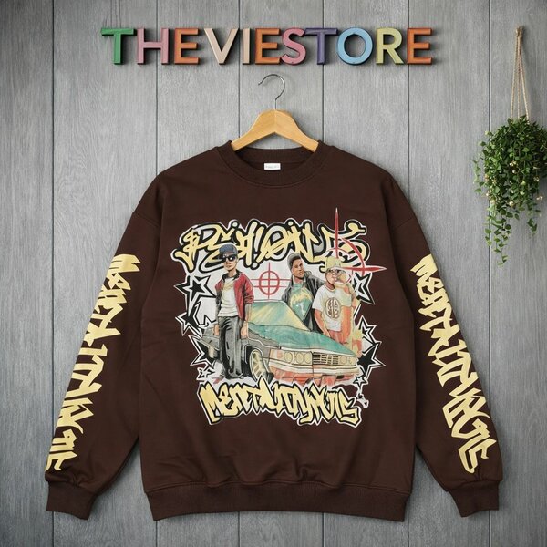 Sweat-shirt marron avec imprimé graffiti THEVIESTORE