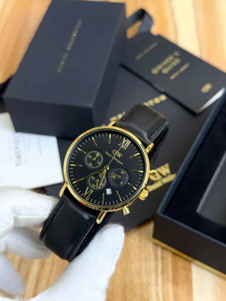 Elegant Black Leather Watch