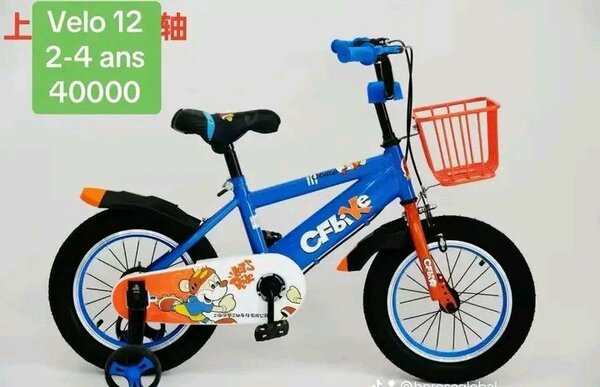 Vélo enfant 12 pouces bleu pour 2-4 ans