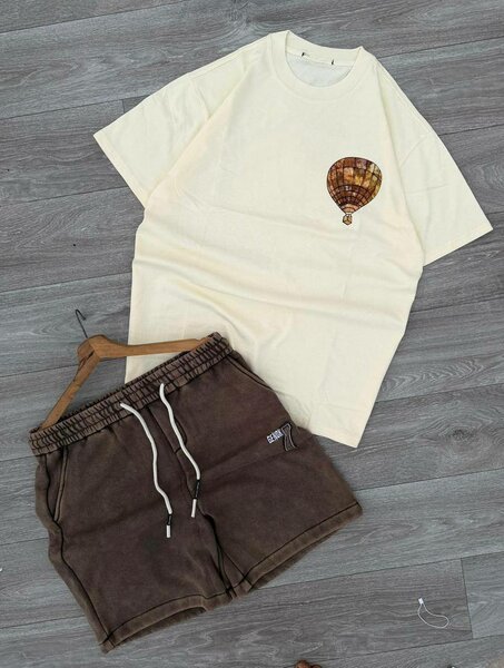 Ensemble homme : t-shirt et short marron