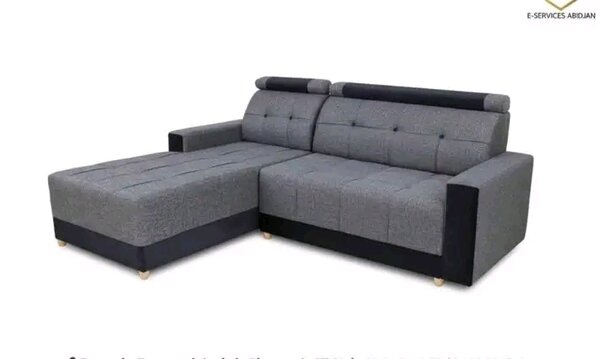 Canapé d'angle convertible gris