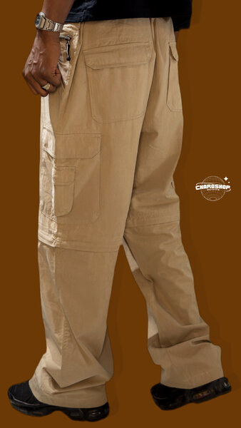 Pantalon cargo beige homme