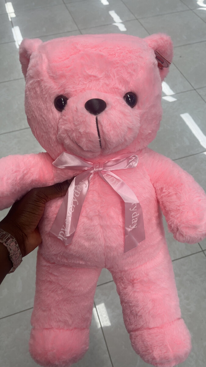 Ours en peluche rose