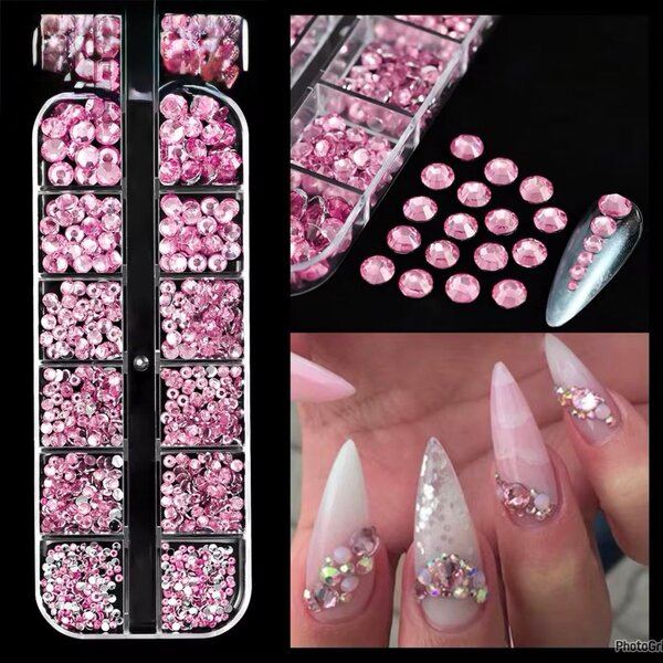 Strass Roses pour Ongles