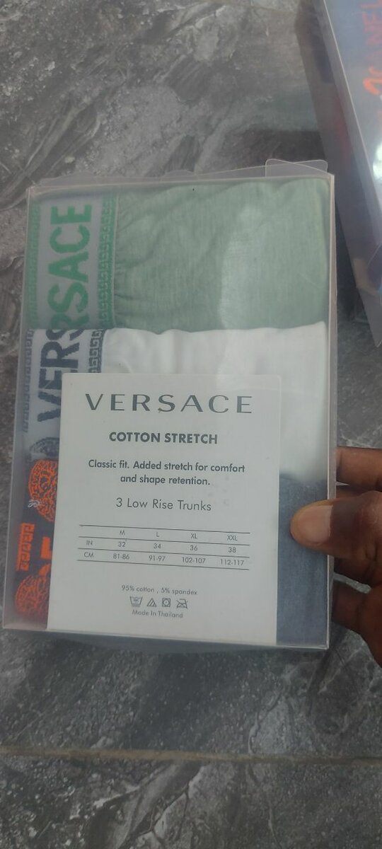 Versace Cotton Stretch 3 Low Rise Trunks