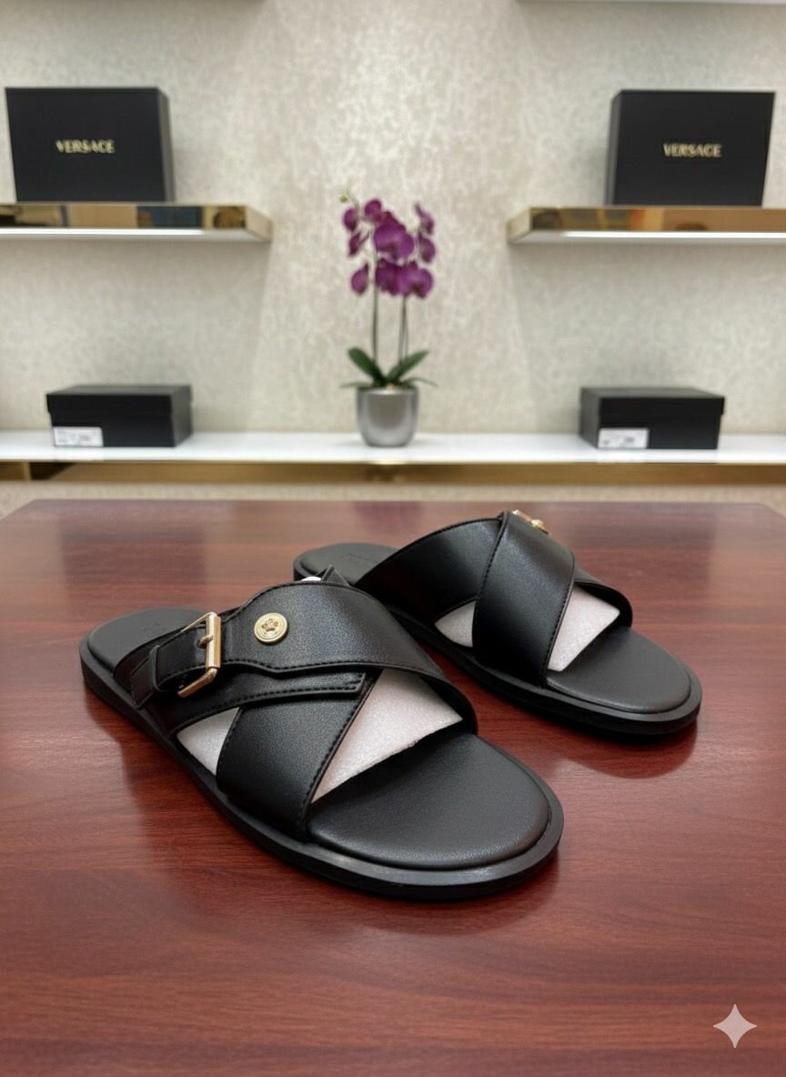 Sandales de Luxe Noir Minimalistes