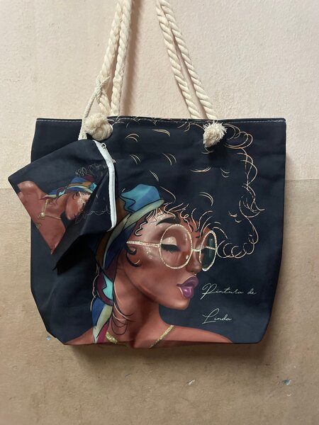 Sac cabas avec pochette illustré