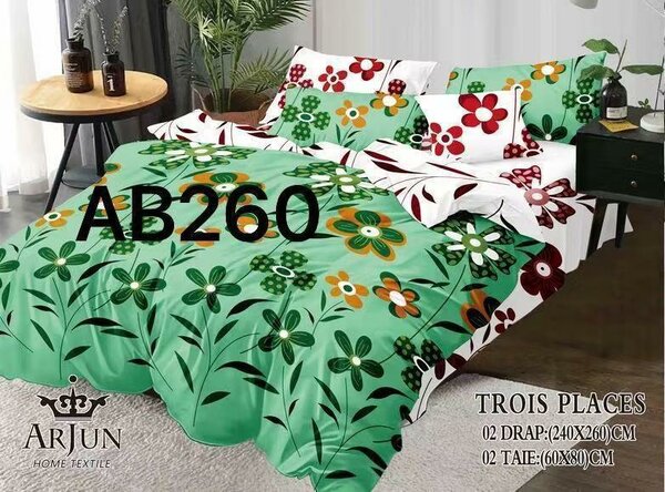 Parure de lit fleurie 3 pièces