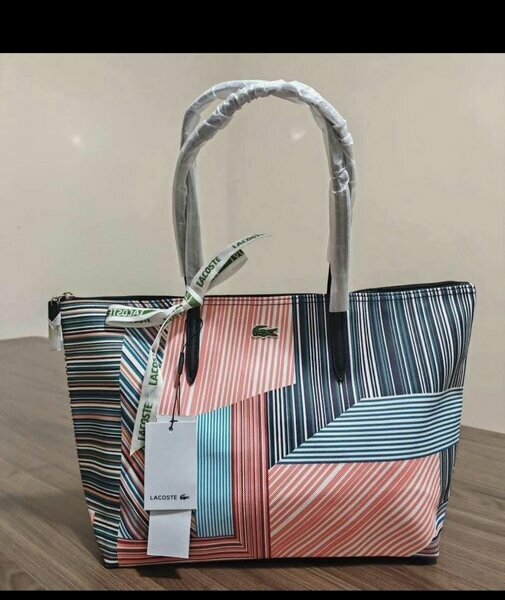 Sac à main Lacoste à rayures multicolores