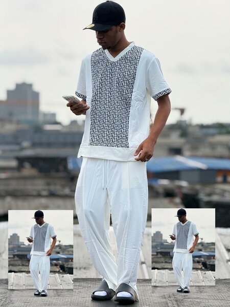 Ensemble décontracté imprimé géométrique