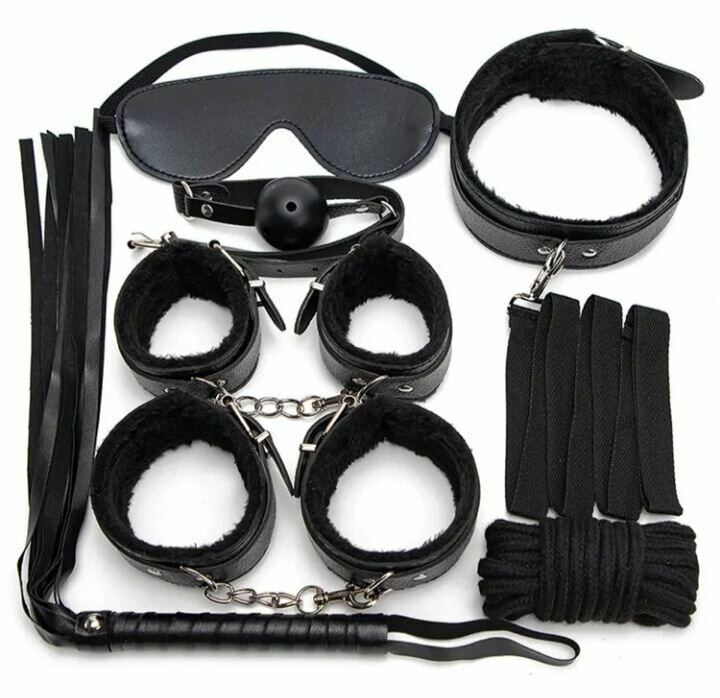 Kit BDSM en Cuir - Noir et Rouge