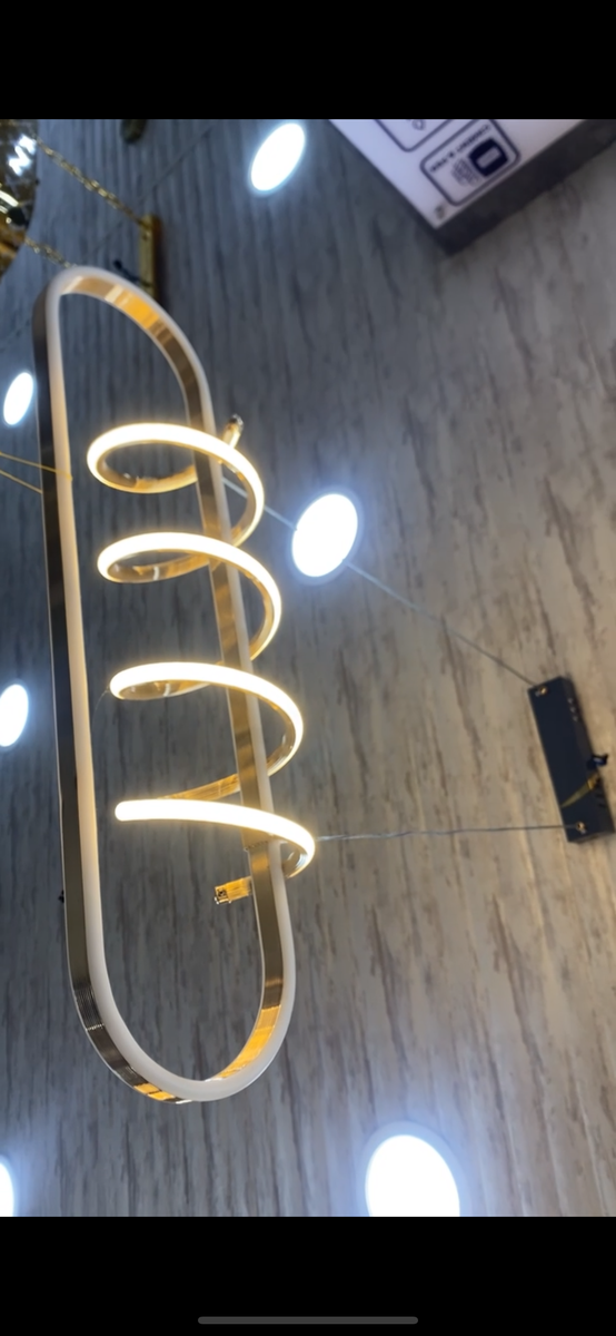 Lampe spirale en néon LED doré