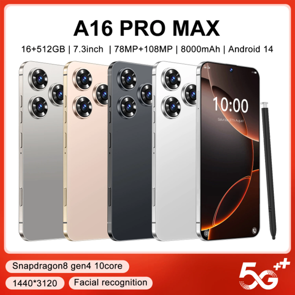 A16 Pro Max Smartphone 16Go+512Go Android 14