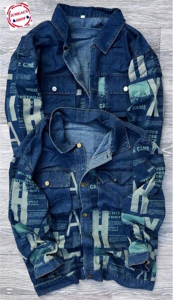 Veste en jean imprimée tendance