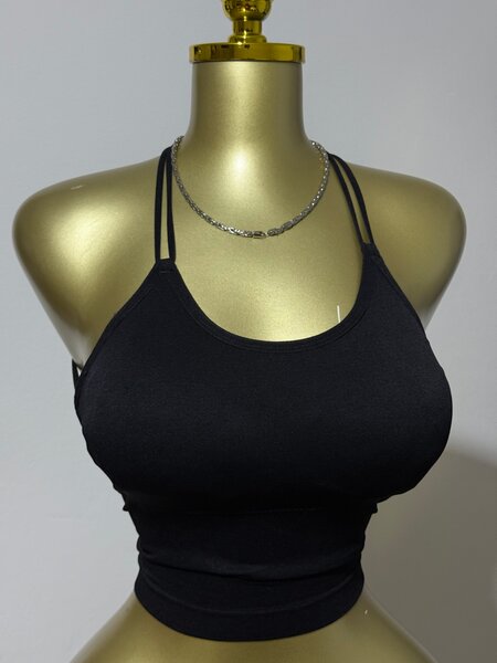 Top dos nu noir élégant