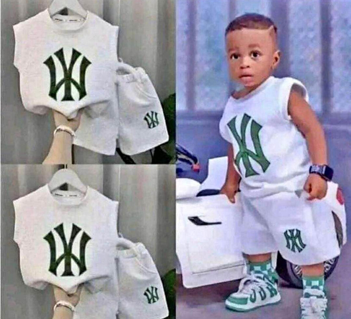 Ensemble bébé MLB blanc vert