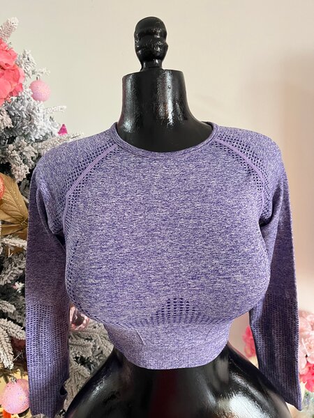Sweat-shirt court violet femme