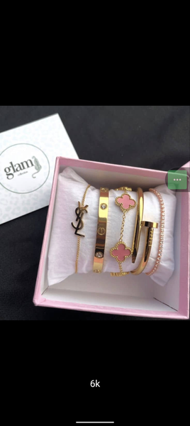 Ensemble de bracelets Glam en plaqué or