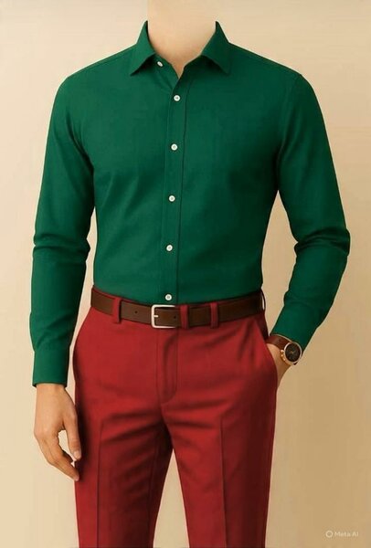 Chemise élégante verte homme
