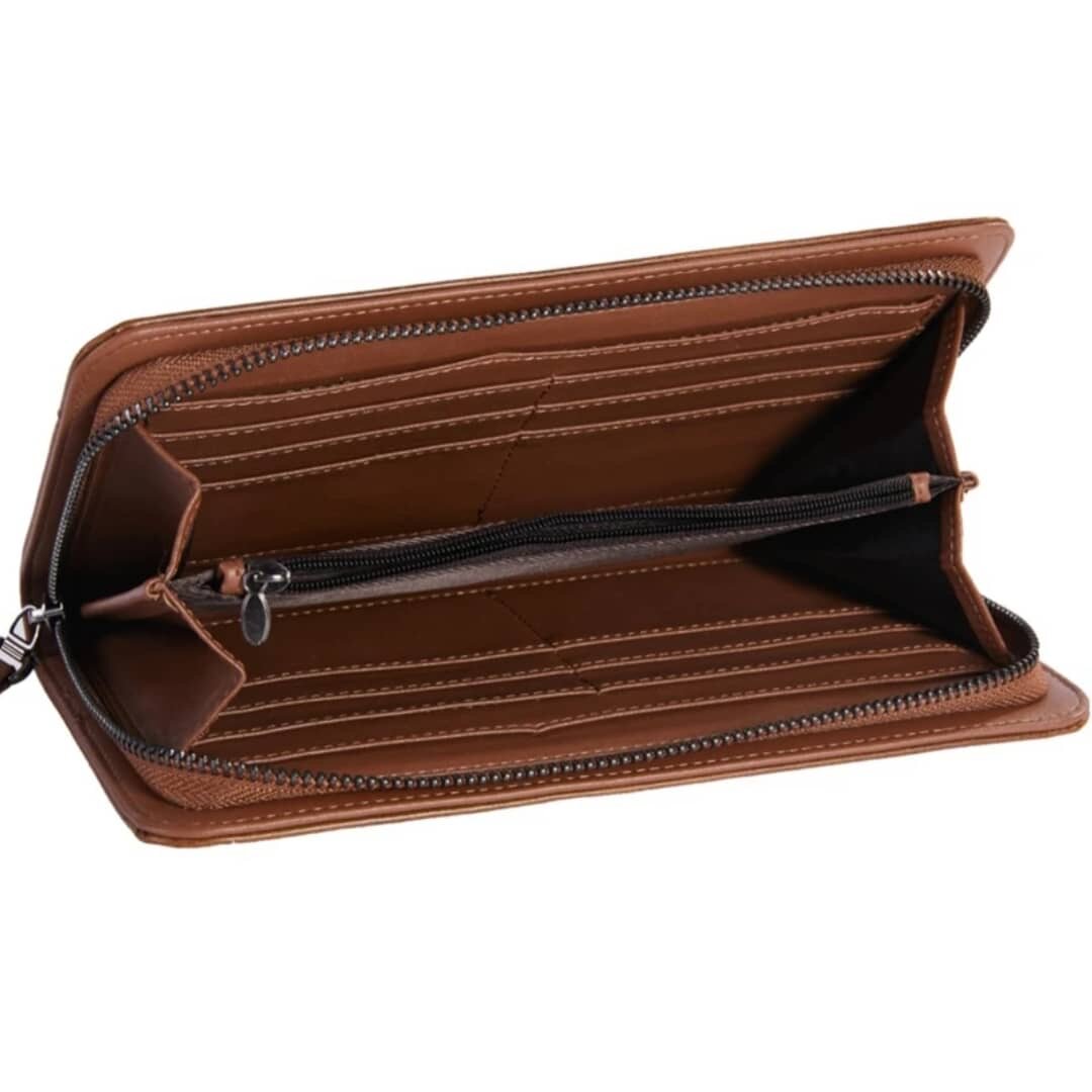 Porte-téléphone en cuir marron