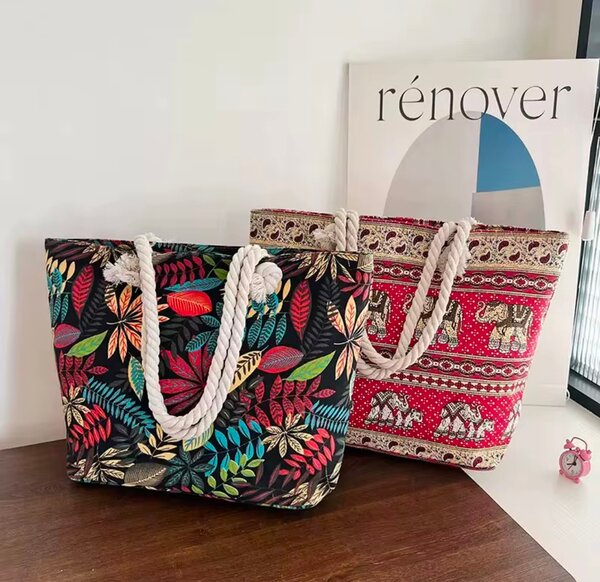 Sac cabas en tissu imprimé