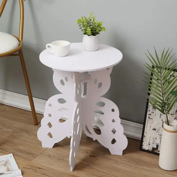 Table d'appoint papillon blanc